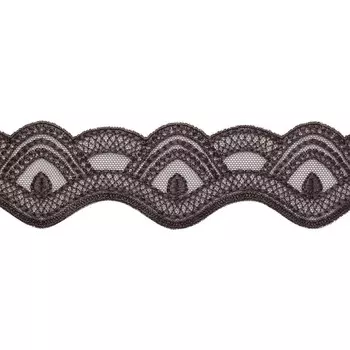 2.43-44P Кружево сетка 4см*10м (коричневый)