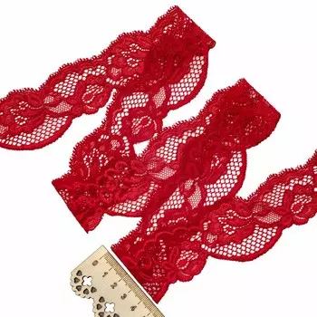 2.59-60P Кружево эластичное 5,2см*10м (красный)