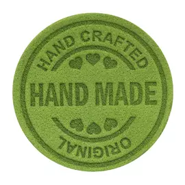 2 Термоаппликация из кожи Hand Made D3,4см, 100% кожа (салатовый)