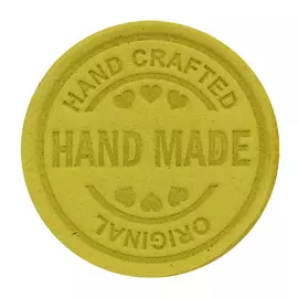 2 Термоаппликация из кожи Hand Made D3,4см, 100% кожа (60 желтый)