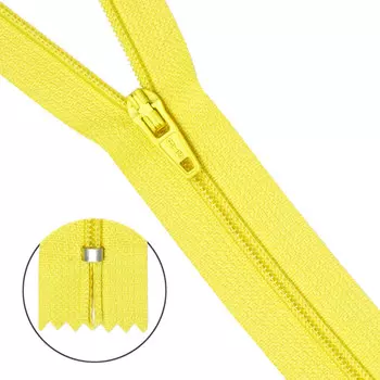 30113 Молния брючная пл/мет тип-3 яр.желт. авт. 20см ГР