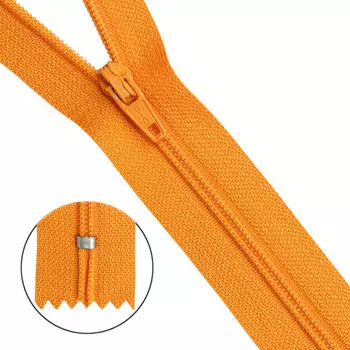 30114 Молния брючная пл/мет тип-3 оранж. авт. 20см ГР