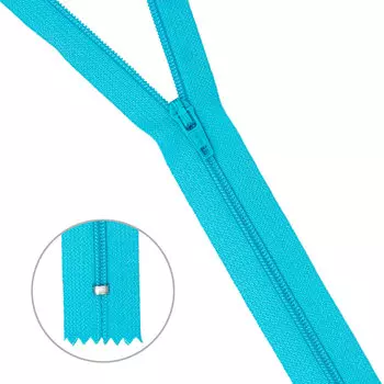 30116 Молния брючная пл/мет тип-3 голуб. авт. 20см ГР