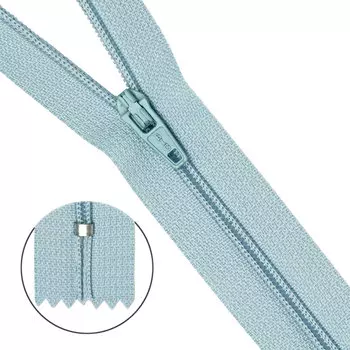 30123 Молния брючная пл/мет тип-3 св.голуб. авт. 20см ГР