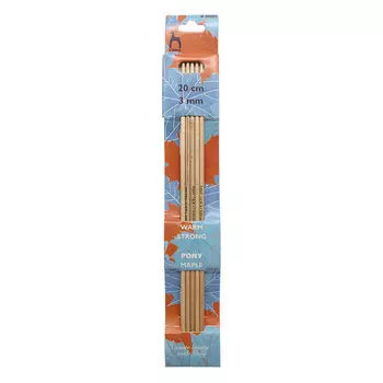 30205 Спицы вязальные носочные 3,00мм*20см, клен, 5шт PONY