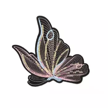 3022230 Термоаппликация бабочка пайетки 15*12см