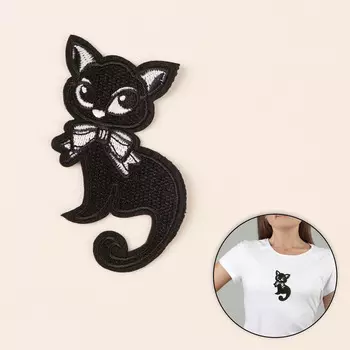 3033326 Термоаппликация кошка 11*6см (упак/5шт) чёрный