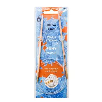 30409 Спицы вязальные круговые 4,00мм*80см, клен PONY