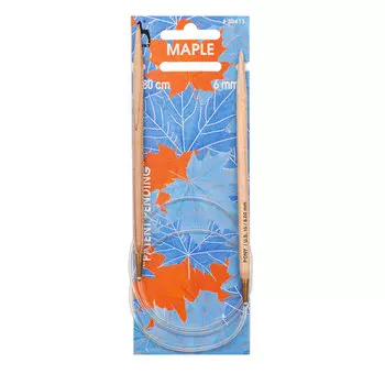 30413 Спицы вязальные круговые 6,00мм*80см, клен PONY