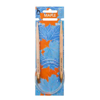 30417 Спицы вязальные круговые 8,00мм*80см, клен PONY