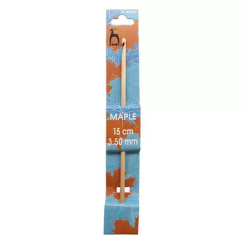 30507 Крючок вязальный 3,50мм*15см, клён PONY