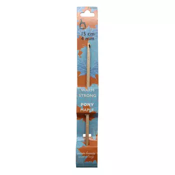 30509 Крючок вязальный 4,00мм*15см, клён PONY