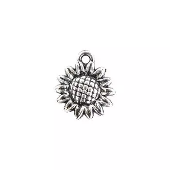 3070, Подвеска декоративная 'Цветок', 16*4мм, 50шт (серебро)