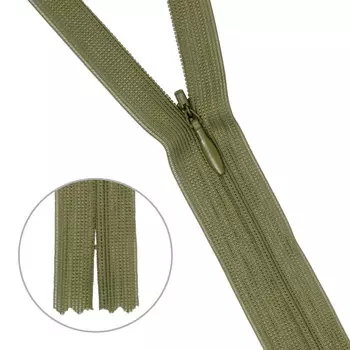 31202/20 Молния потайн. пл/мет-1 тип-3 хаки. 20см ГР