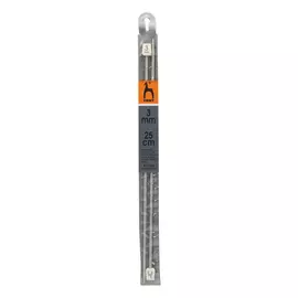 31205 Спицы вязальные прямые 3,00мм*25см, алюм., 2шт PONY