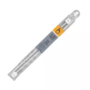 31210 Спицы вязальные прямые 4,50мм*25см, алюм., 2шт PONY