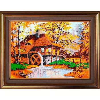 319 Набор для вышивания бисером Butterfly 'Домик в лесу', 36*47 см