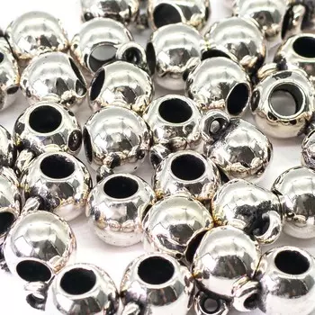 3267 Бусины под металл, 10*5 мм, упак./50 шт., 'Астра' (ст.серебро)