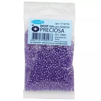 331-19001-10/0-08328 Бисер жемчужный 10/0 , круг.отв., 20гр Preciosa