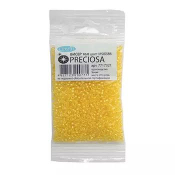 331-19001-10/0-08386 Бисер прозрачный с покрытием 10/0, круг.отв., 20гр Preciosa