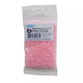 331-19001-10/0-38173 Бисер прозрачный с цветным центром 10/0, круг.отв., 20гр Preciosa
