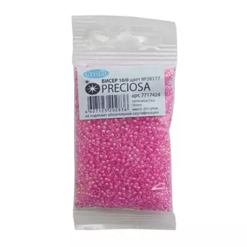 331-19001-10/0-38177 Бисер прозрачный с цветным центром 10/0, круг.отв., 20гр Preciosa