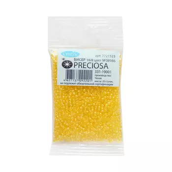 331-19001-10/0-38986 Бисер прозрачный с цветным центром 10/0, круг.отв., 20гр Preciosa