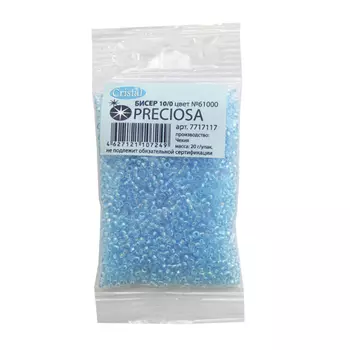 331-19001-10/0-61000 Бисер прозрачный радужный 10/0, круг.отв., 20гр Preciosa