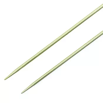 33703 Спицы вязальные прямые COLOUR 2,5 мм*35 см, серебристо-зеленый, алюм., 2 шт PONY