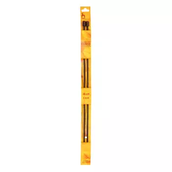 33805 Спицы вязальные прямые 3,00мм*35см, розовое дерево, 2шт PONY