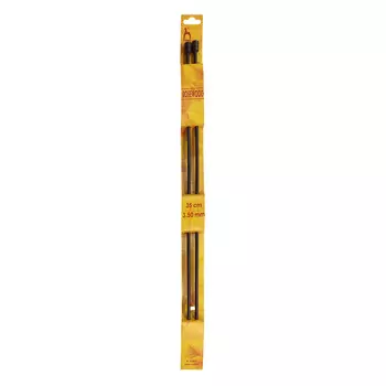 33807 Спицы вязальные прямые 3,50мм*35см, розовое дерево, 2шт PONY