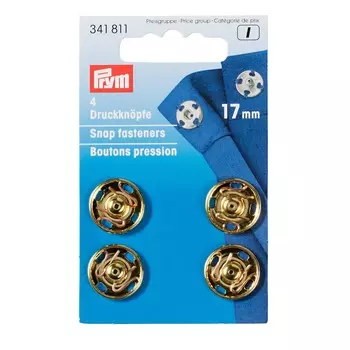 341811 Пришивные кнопки 17мм (латунь), золотистый Prym