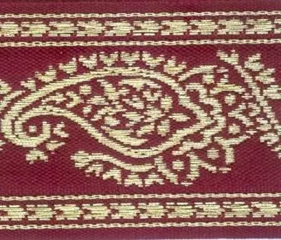 3523 Тесьма жаккардовая, 40 мм*16,4 м, 'Астра' (27/золото)