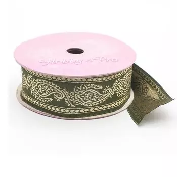 3523 Тесьма жаккардовая, 40 мм*16,4 м (17D/золото)