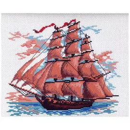 364-1 Канва с рисунком Матренин посад 'Алые паруса' 28*37см