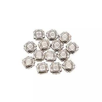 3654 Бусины под металл, 16*7 мм, упак./14 шт., 'Астра' (ст. серебро)