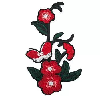 3783607 Термоаппликация цветы с бабочкой 24,5*15см