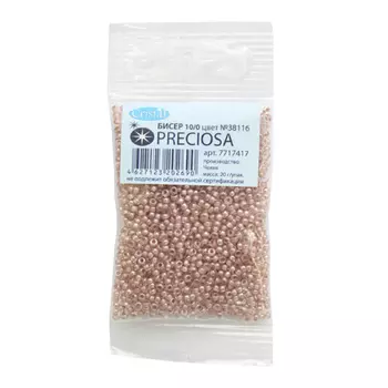 (38116) 331-19001-10/0 Бисер прозрачный с цветным центром 10/0, круг.отв., 20гр Preciosa