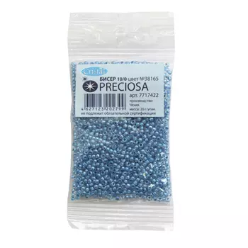(38165) 331-19001-10/0 Бисер прозрачный с цветным центром 10/0, круг.отв., 20гр Preciosa