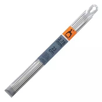 38215 Спицы носочные алюминий 2,75мм*23см, 5шт PONY