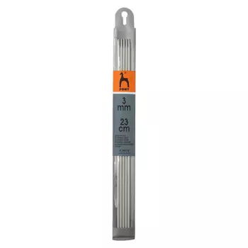 38216 Спицы вязальные носочные 3,00мм*23см, алюм., 5шт PONY