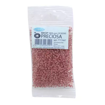 (38395) 331-19001-10/0 Бисер прозрачный с цветным центром 10/0, круг.отв., 20гр Preciosa