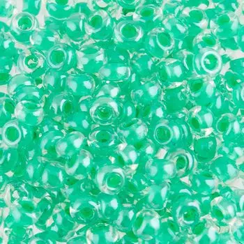 (38656) Бисер прозрачный с цв.центром и покрытием 10/0, круг.отв., 50г, Preciosa