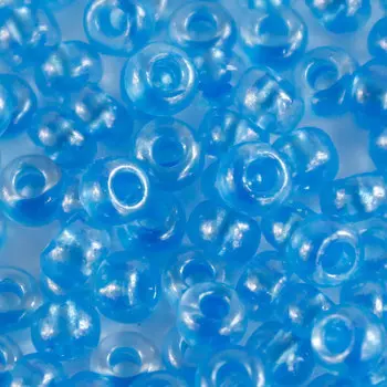 (38936) Бисер прозрачный с перламутр. цвет. центром 10/0, круг.отв., 50г, Preciosa