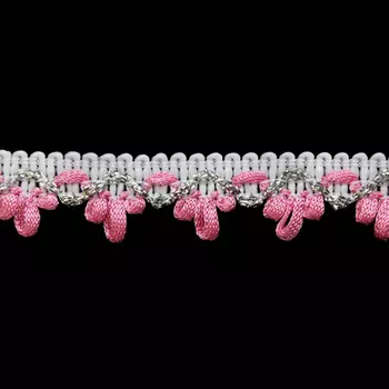 389 Тесьма отделочная 1,5см*25м (белый-розовый)