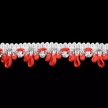 389 Тесьма отделочная 1,5см*25м (белый-красный)