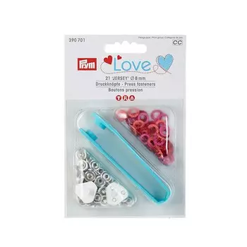 390701 Кнопки Джерси Prym Love красный цв, 8мм, 21шт/упак, Prym