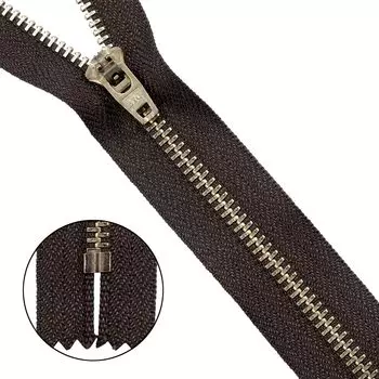 39128/18-3 Молния джинсовая корич.18см