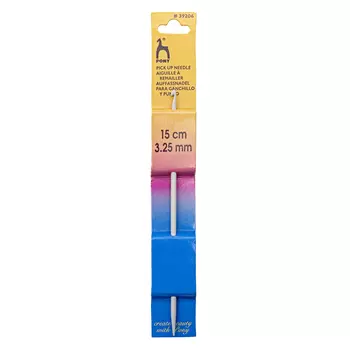 39206 Крючок-спица вязальный 3,25мм*15см, алюм. PONY