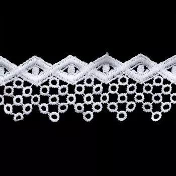 3AR011 Кружево матовое гипюр 5см*13,72м (белый)